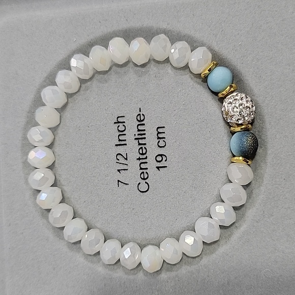 Handmade Blue Ornate Medley Bead Bracelet Set - Picture 5 of 6